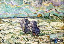 Tags: two, peasant, women, digging, field, snow, art, gogh, painting, paintings, van, vincent (Pict. in Vincent van Gogh Paintings - 1889-90 Saint-Rémy)