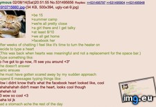 Tags: 4chan, anon, facebook, flirts (Pict. in My r/4CHAN favs)