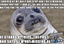 Tags: arrive, awkward, bus, minutes, part, wait (Pict. in My r/ADVICEANIMALS favs)