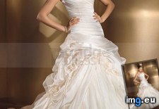 Tags: charming, decored, floral, gown, pickups, princess, strapless, wedding (Pict. in wedding dress)