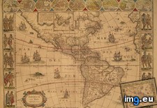 Tags: america, blaeu, decorative, map, north, published, south, willem (Pict. in My r/MAPS favs)