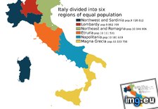 Tags: divided, equal, italy, population, regions, six (Pict. in My r/MAPS favs)