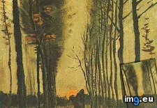 Tags: avenue, poplars, sunset (Pict. in Vincent van Gogh Paintings - 1883-86 Nuenen and Antwerp)