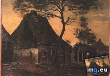 Tags: cottage, trees (Pict. in Vincent van Gogh Paintings - 1883-86 Nuenen and Antwerp)