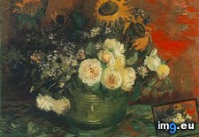 Tags: bowl, sunflowers, roses, flowers, art, gogh, painting, paintings, van, vincent, vincentvangogh, paris (Pict. in Vincent van Gogh Paintings - 1886-88 Paris)