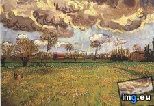 Tags: landscape, under, stormy, sky, art, gogh, painting, paintings, van, vincent (Pict. in Vincent van Gogh Paintings - 1888-89 Arles)