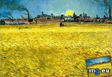 Tags: arles, fields, sunset, wheat (Pict. in Vincent van Gogh Paintings - 1888-89 Arles)