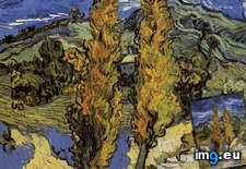 Tags: hills, poplars, road, two (Pict. in Vincent van Gogh Paintings - 1889-90 Saint-Rémy)