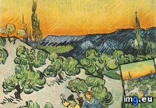 Tags: couple, crescent, landscape, moon, walking (Pict. in Vincent van Gogh Paintings - 1889-90 Saint-Rémy)