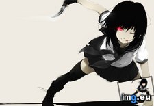 Tags: 1920x1080, anime, black, buraku, eyes, hair, knife, original, polychromatic, red, seifuku, wallpaper (Pict. in Anime Wallpapers 1920x1080 (HD manga))
