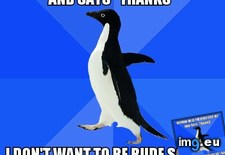Tags: awkward, meet, penguins, socially, two, wild (Pict. in My r/ADVICEANIMALS favs)