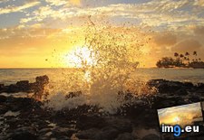 Tags: crashing, hawaii, kauai, sunset, wave (Pict. in Beautiful photos and wallpapers)