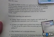 Tags: cadbury, funny, letter, rejection (Pict. in My r/FUNNY favs)