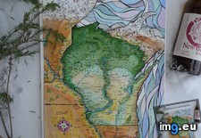 Tags: great, map, state, watercolor, wisconsin (Pict. in My r/MAPS favs)