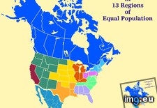 Tags: america, divided, equal, north, population, regions (Pict. in My r/MAPS favs)