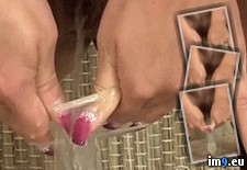 Tags: condom, fills, girl, peeing, pissing, pussy, urine, wet (GIF in My r/PEE favs)