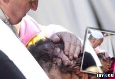 Tags: disfigured, embraces, francis, horribly, man, pope (Pict. in My r/PICS favs)