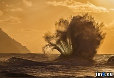 Tags: crashing, hawaiian, sunset, two, waves (Pict. in My r/PICS favs)